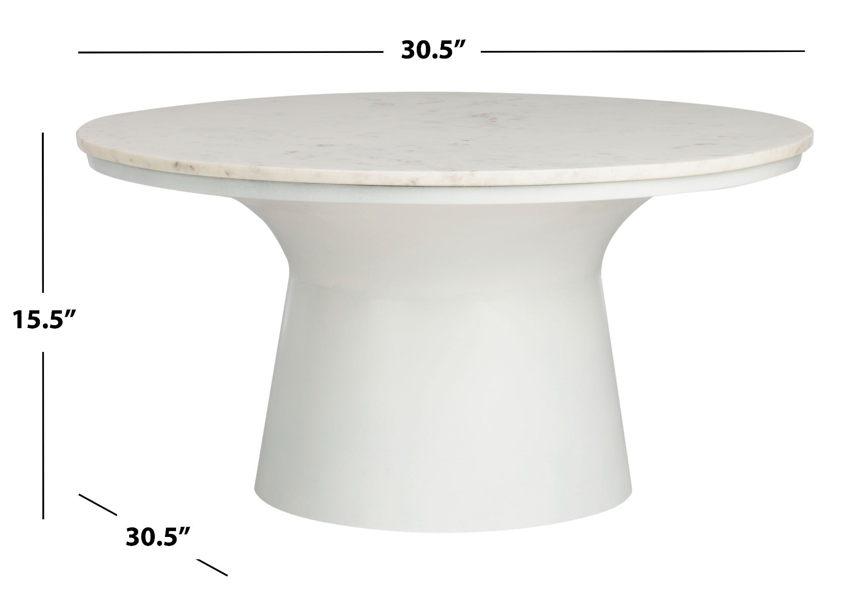 Safavieh Mila Pedestal Coffee Table , COF7200 - White Marble/White
