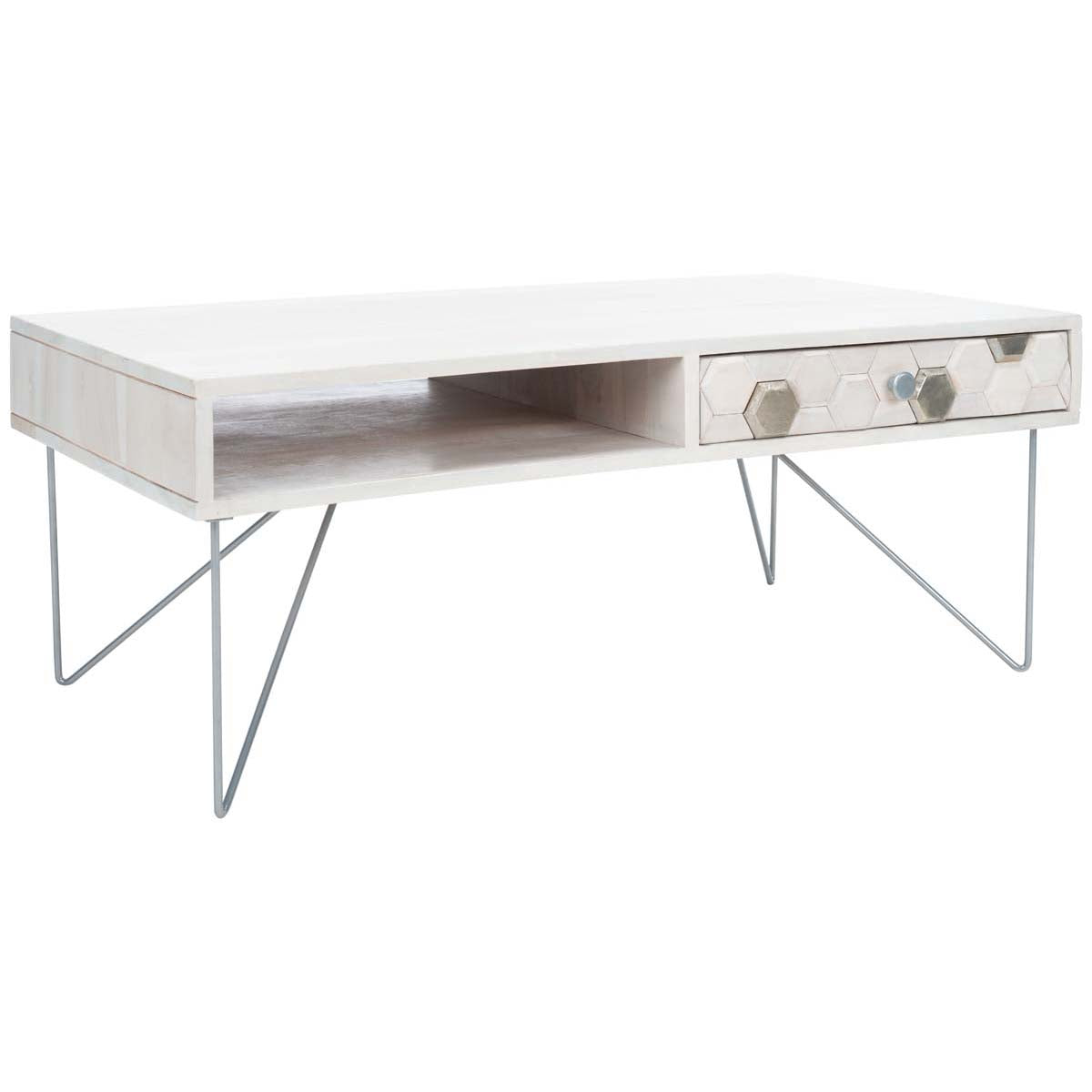 Safavieh Raveena Coffee Table , COF9002 - White Washed / Silver