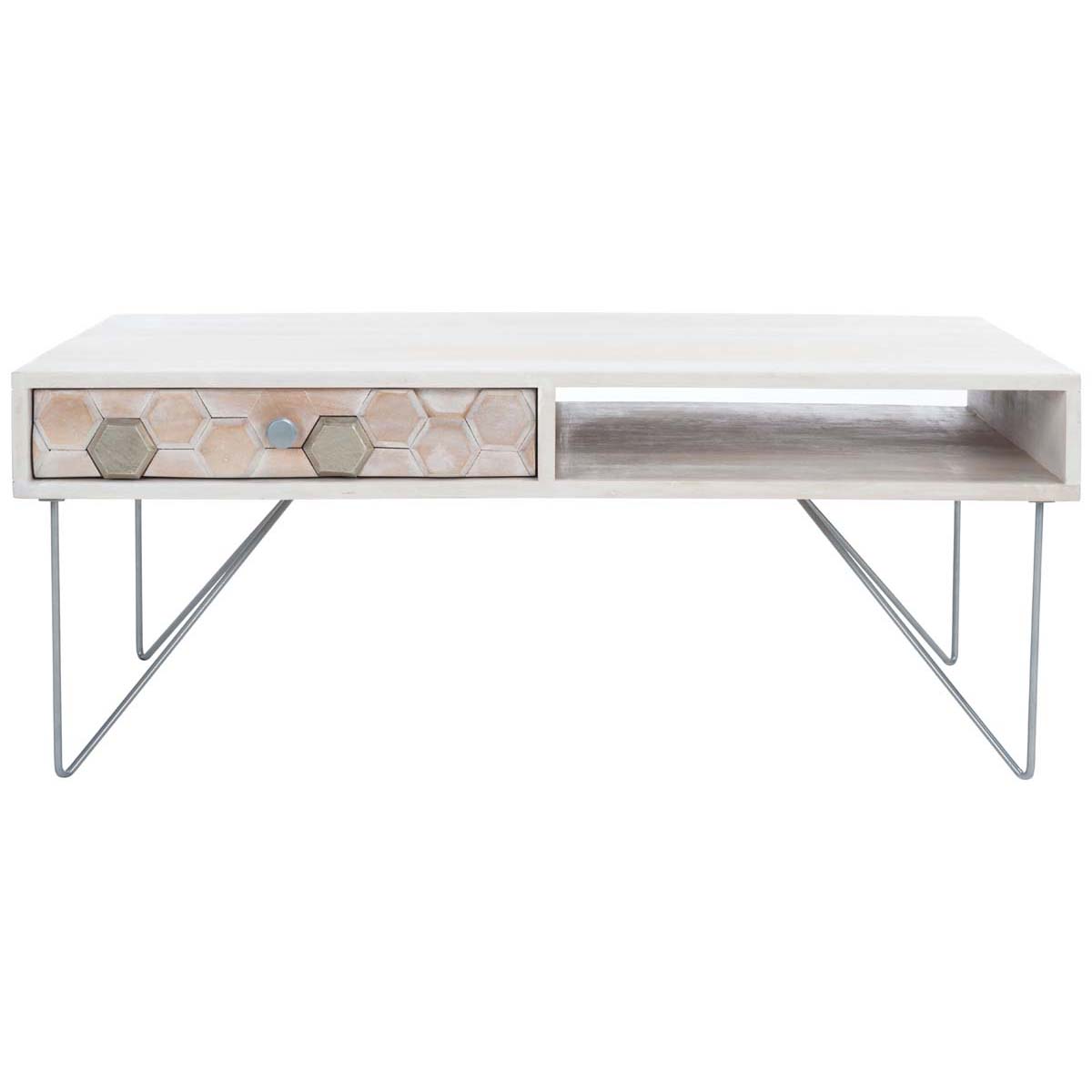 Safavieh Raveena Coffee Table , COF9002 - White Washed / Silver