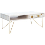 Safavieh Raveena Coffee Table , COF9002 - White Washed / Brass