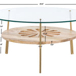 Safavieh Flora Round Coffee Table , COF9005 - Natural/Brass