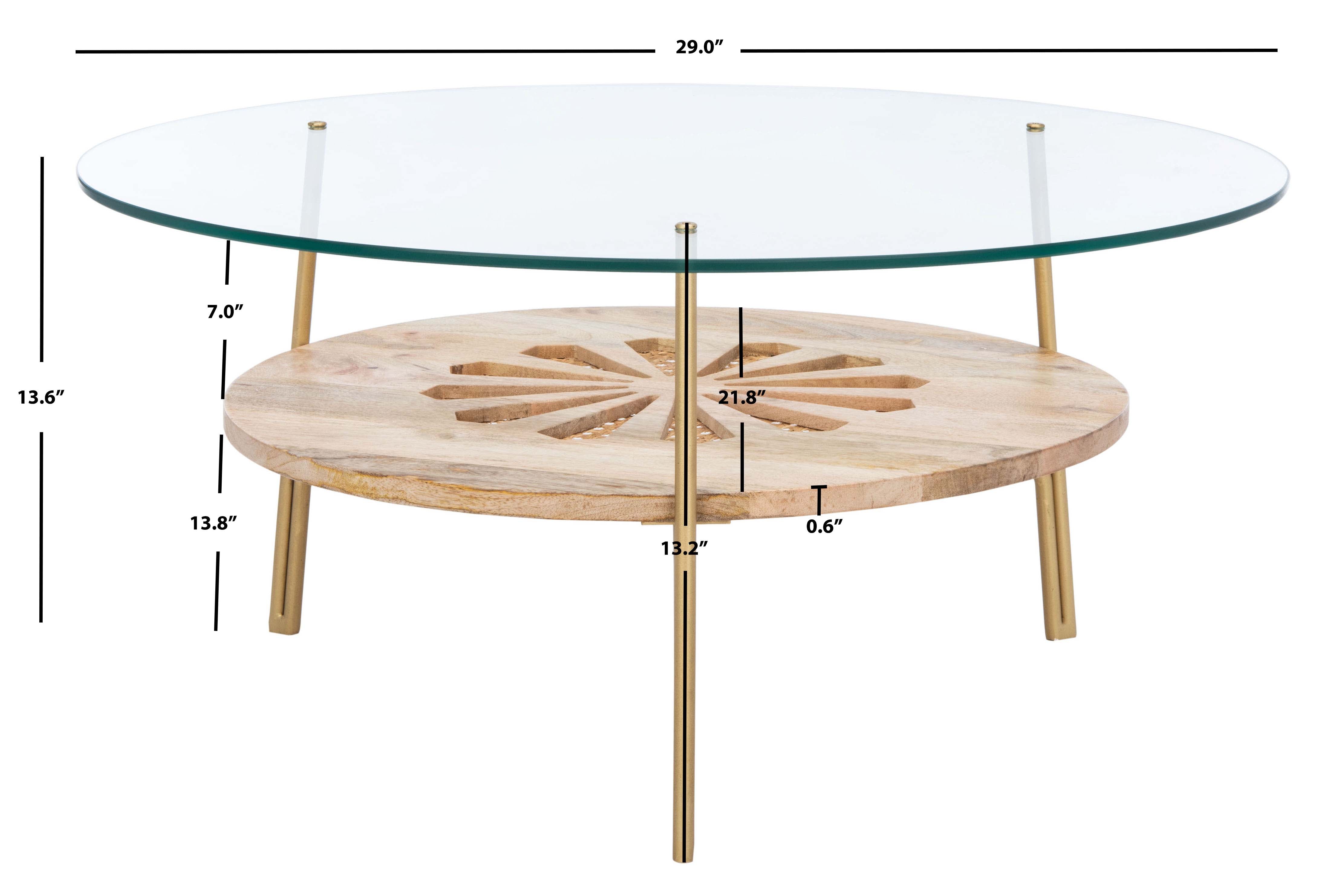 Safavieh Flora Round Coffee Table , COF9005 - Natural/Brass