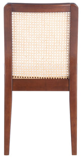Safavieh Benicio Rattan Dining Chair, DCH1005 - Dark Brown/Natural (Set of 2)