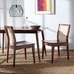 Safavieh Benicio Rattan Dining Chair, DCH1005 - Dark Brown/Natural (Set of 2)