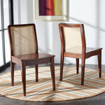 Safavieh Benicio Rattan Dining Chair, DCH1005 - Dark Brown/Natural (Set of 2)