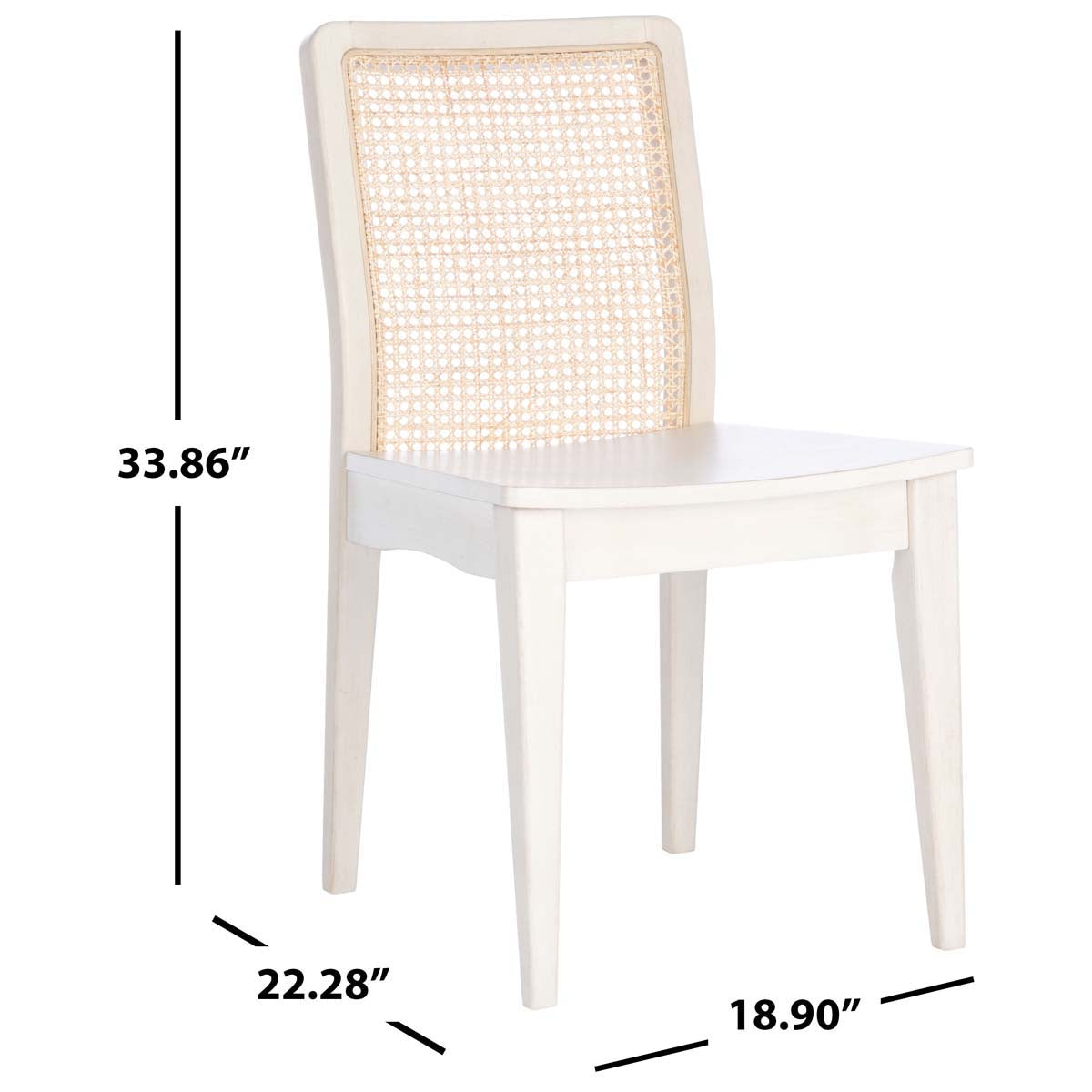 Safavieh Benicio Rattan Dining Chair, DCH1005 - White/Natural (Set of 2)
