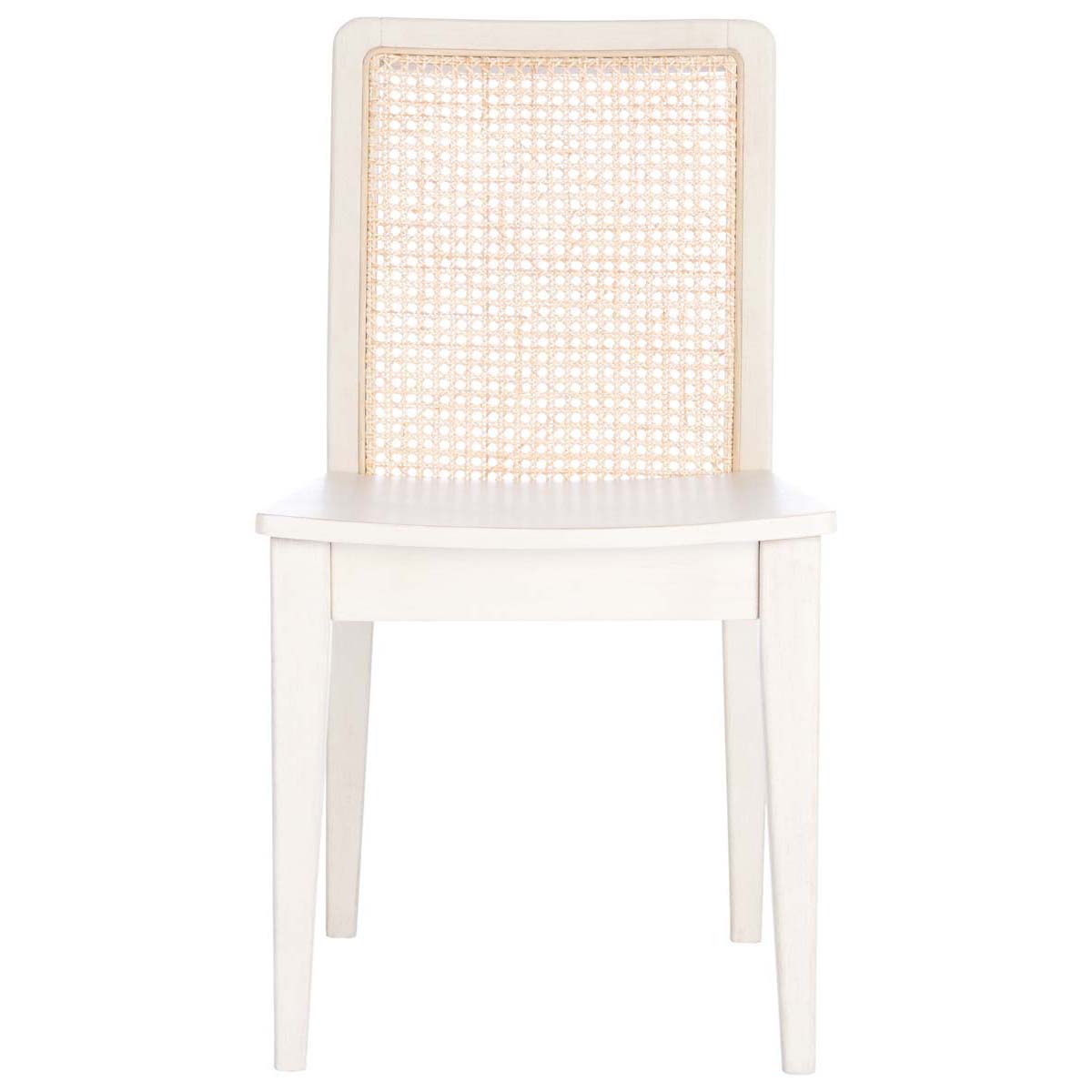 Safavieh Benicio Rattan Dining Chair, DCH1005 - White/Natural (Set of 2)