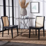 Safavieh Benicio Rattan Dining Chair, DCH1005 - Black/Natural (Set of 2)