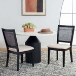 Black / Beige Fab/Black Rattan