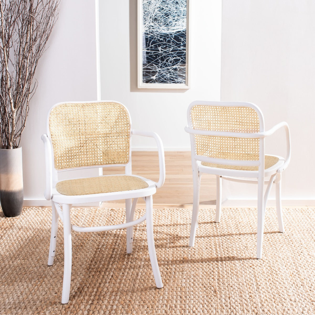 Safavieh Keiko Cane Dining Chair , DCH9503 - White/Natural
