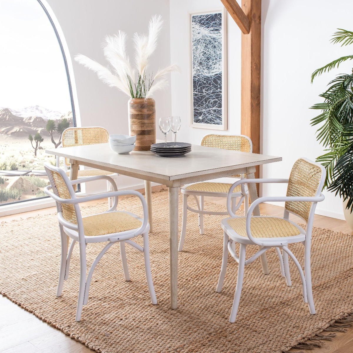 Safavieh Keiko Cane Dining Chair , DCH9503 - White/Natural