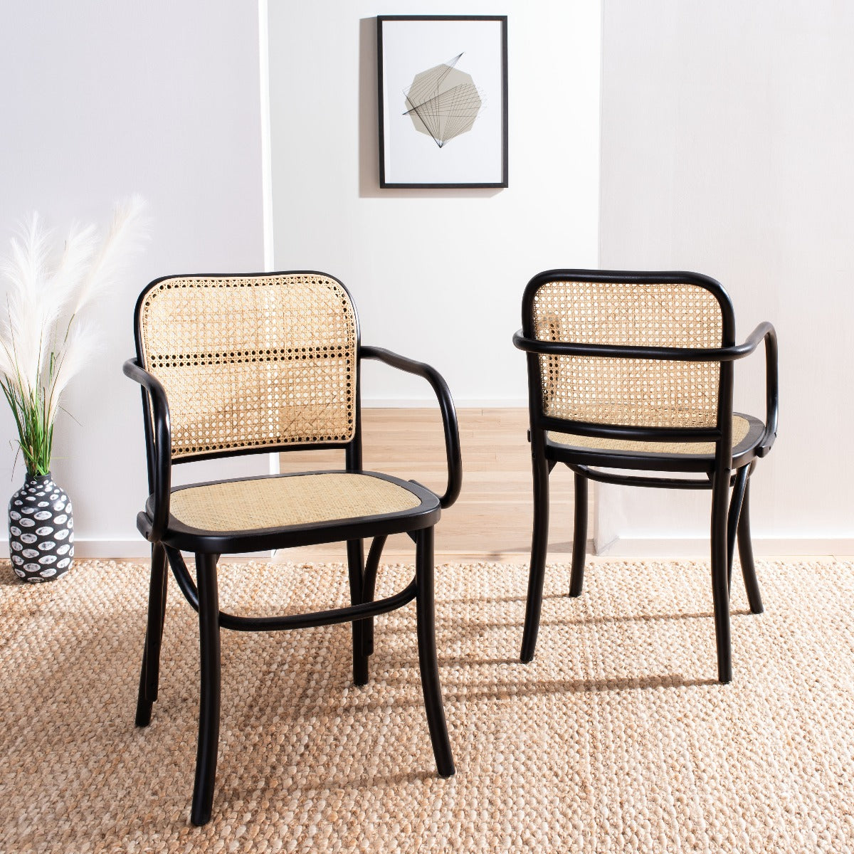 Safavieh Keiko Cane Dining Chair , DCH9503 - Black/Natural