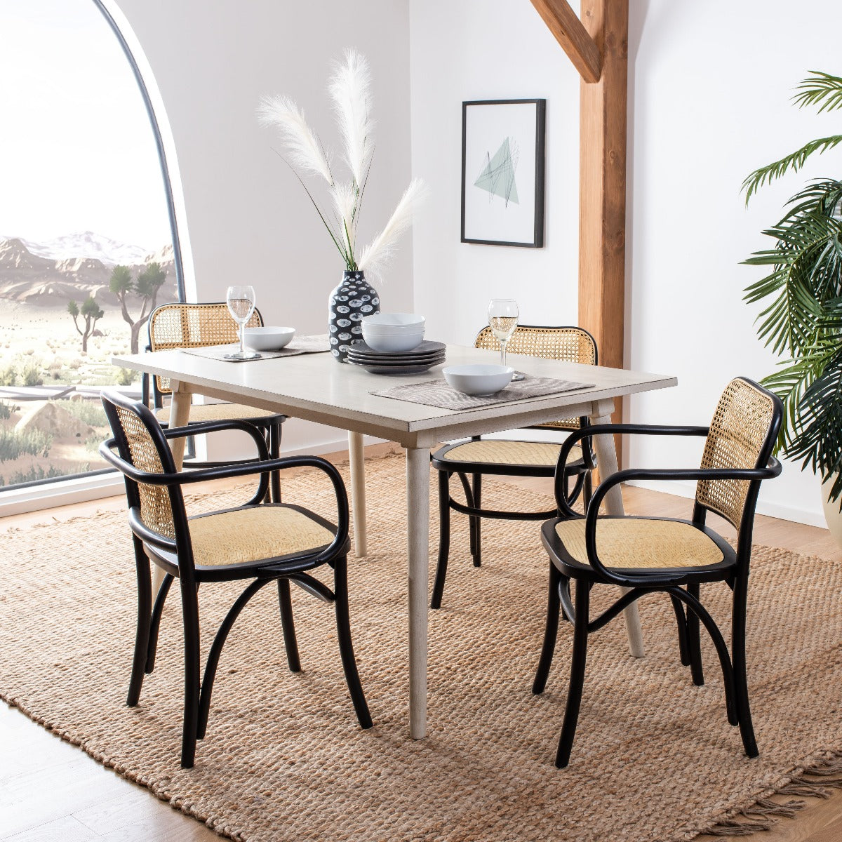 Safavieh Keiko Cane Dining Chair , DCH9503 - Black/Natural