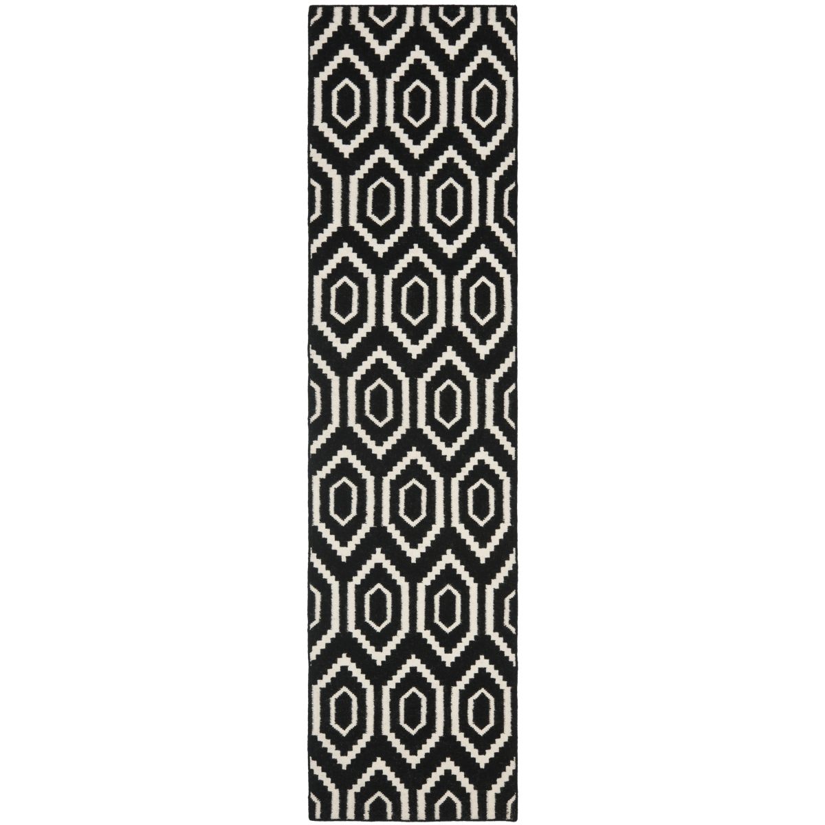 Safavieh Dhurries 556 Rug, DHU556 - Black / Ivory
