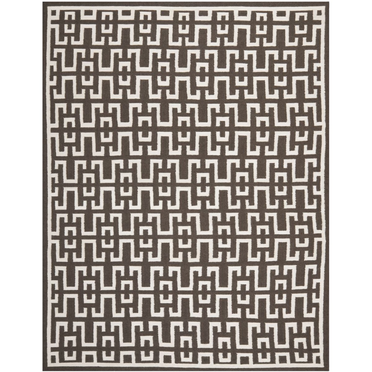 Safavieh Dhurries 621 Rug, DHU621 - Chocolate / Ivory