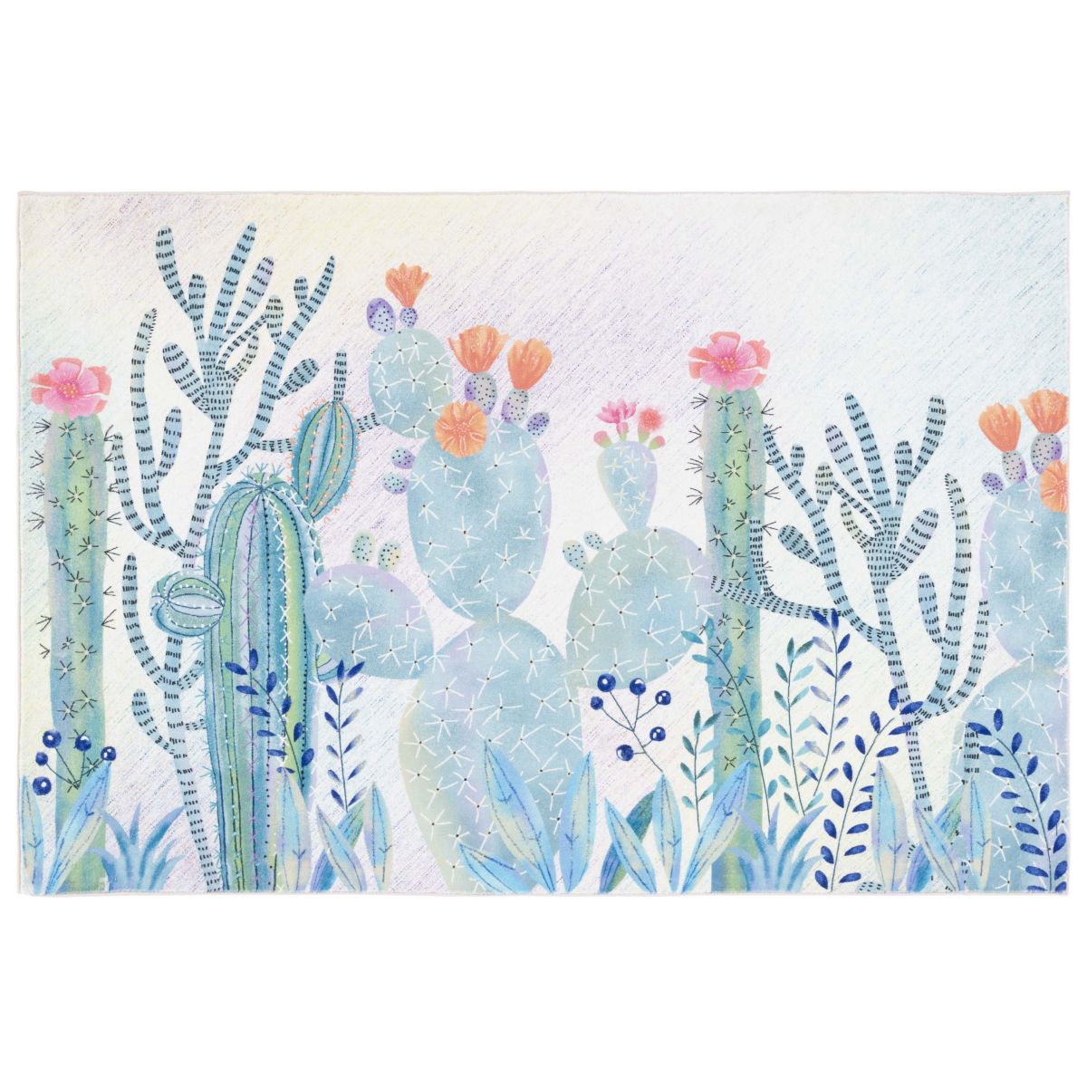 Safavieh Door and Kitchen Mat 376 Rug, DKM376 - Fuchsia / Turquoise