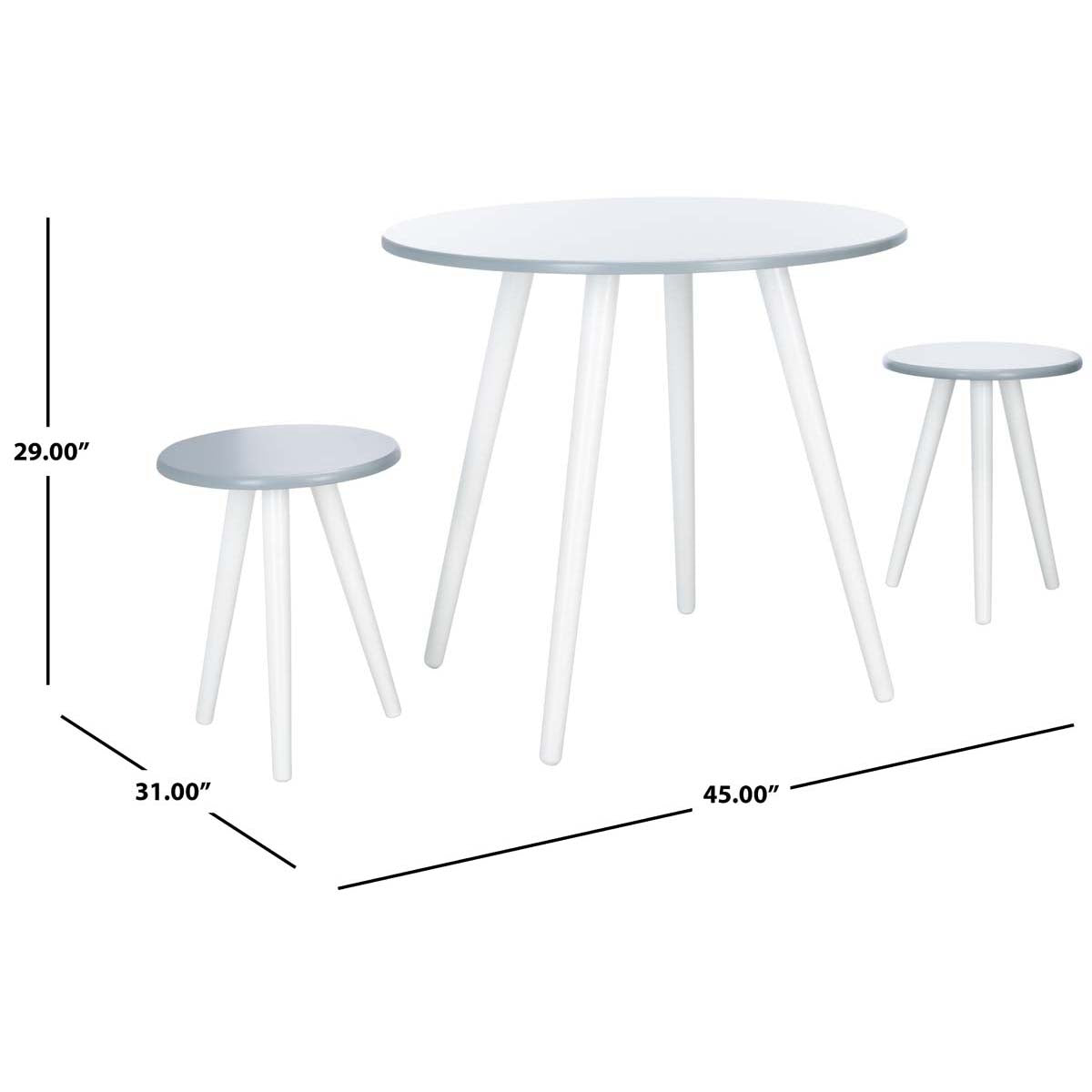 Safavieh Whitman 3 Piece Dining Set , DNS1400 - White/Grey