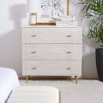 Safavieh Genevieve 3 Drawer Dresser , DRS5000 - Cream/White Washed