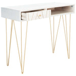 Safavieh Marigold Desk , DSK9001 - White Washed / Brass