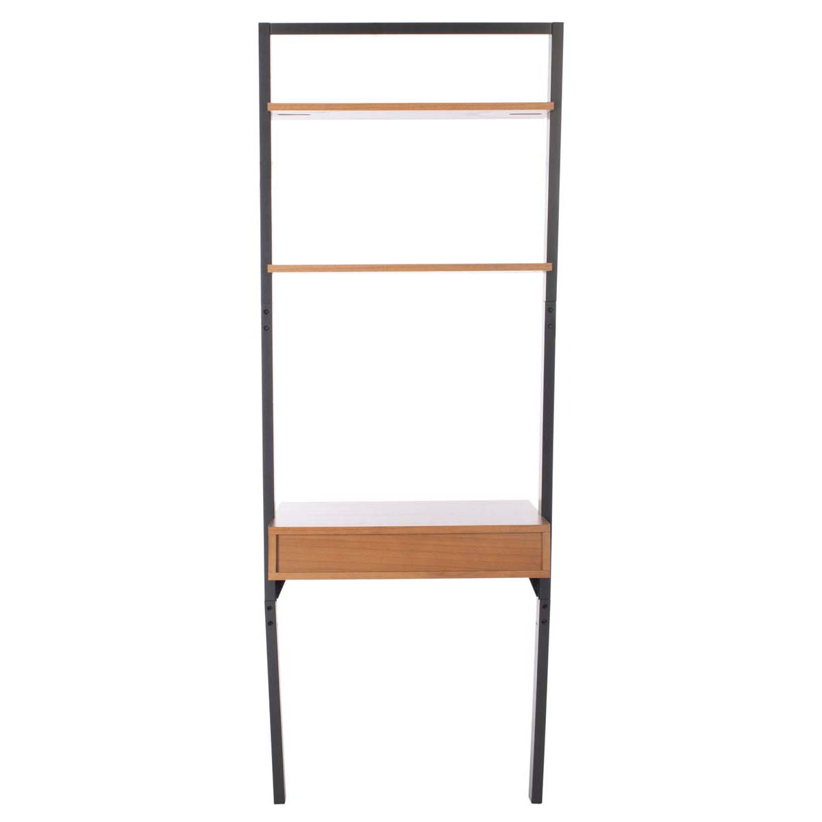 Safavieh Kamy 2 Shelf Leaning Desk, DSK9401 - Natural / Charcoal