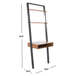 Safavieh Kamy 2 Shelf Leaning Desk, DSK9401 - Natural / Charcoal