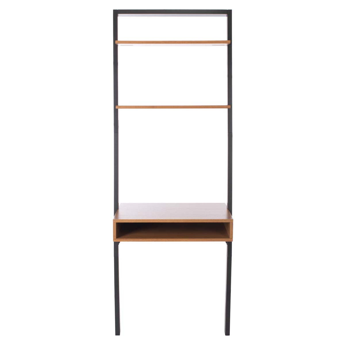 Safavieh Kamy 2 Shelf Leaning Desk, DSK9401 - Natural / Charcoal