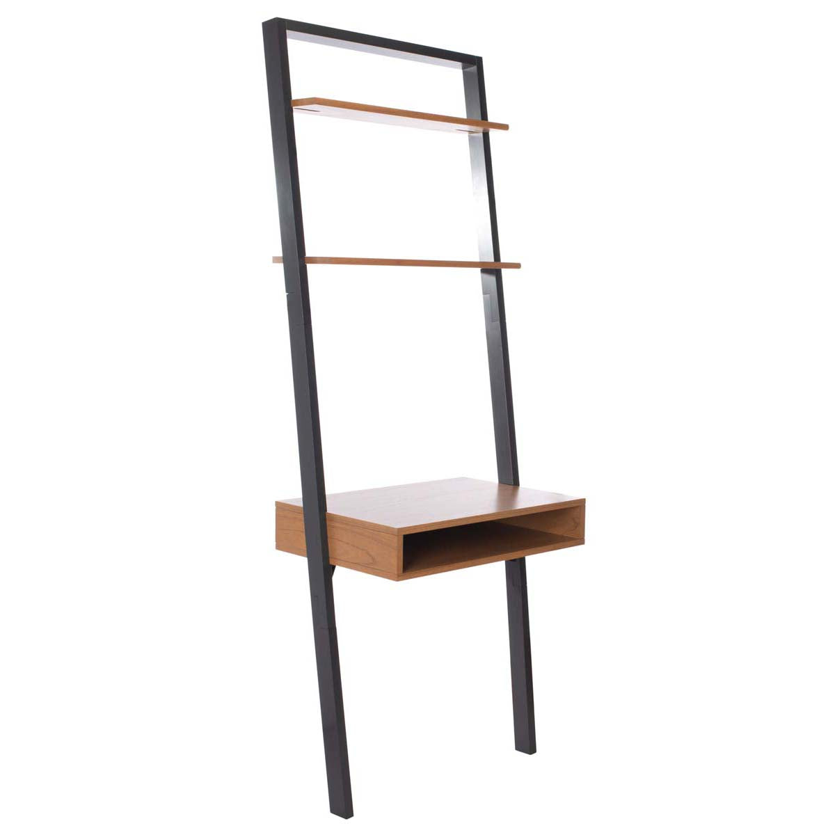 Safavieh Kamy 2 Shelf Leaning Desk, DSK9401 - Natural / Charcoal