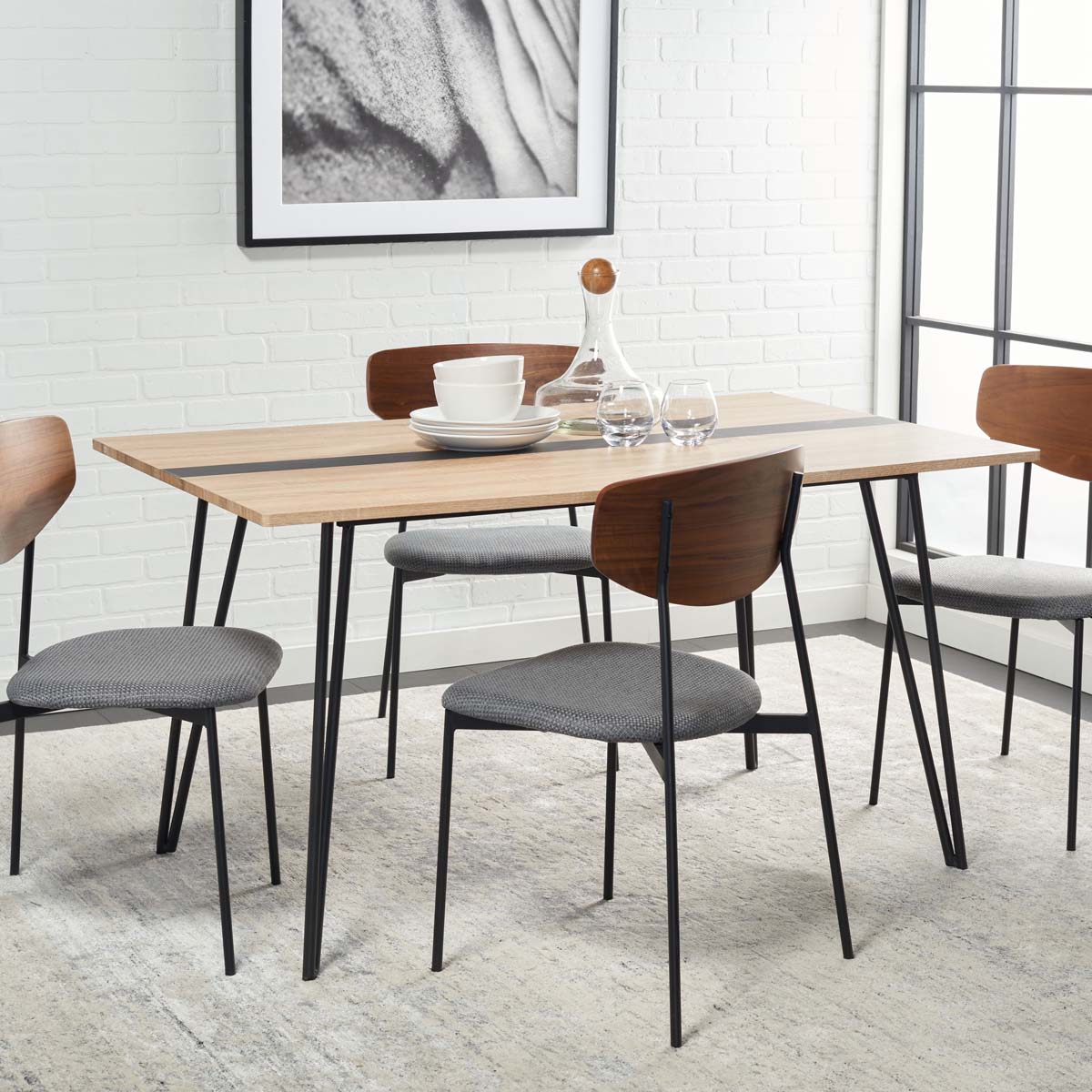 Safavieh Alarick Dining Table , DTB5802 - Natural / Black