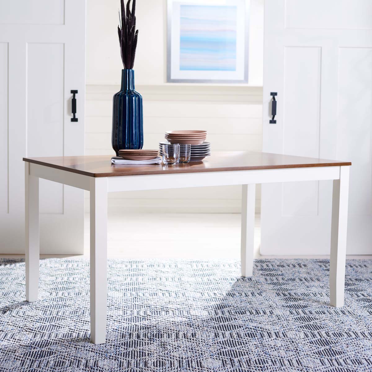 Safavieh Silio Rectangle Dining Table, DTB9213 - White/Natural