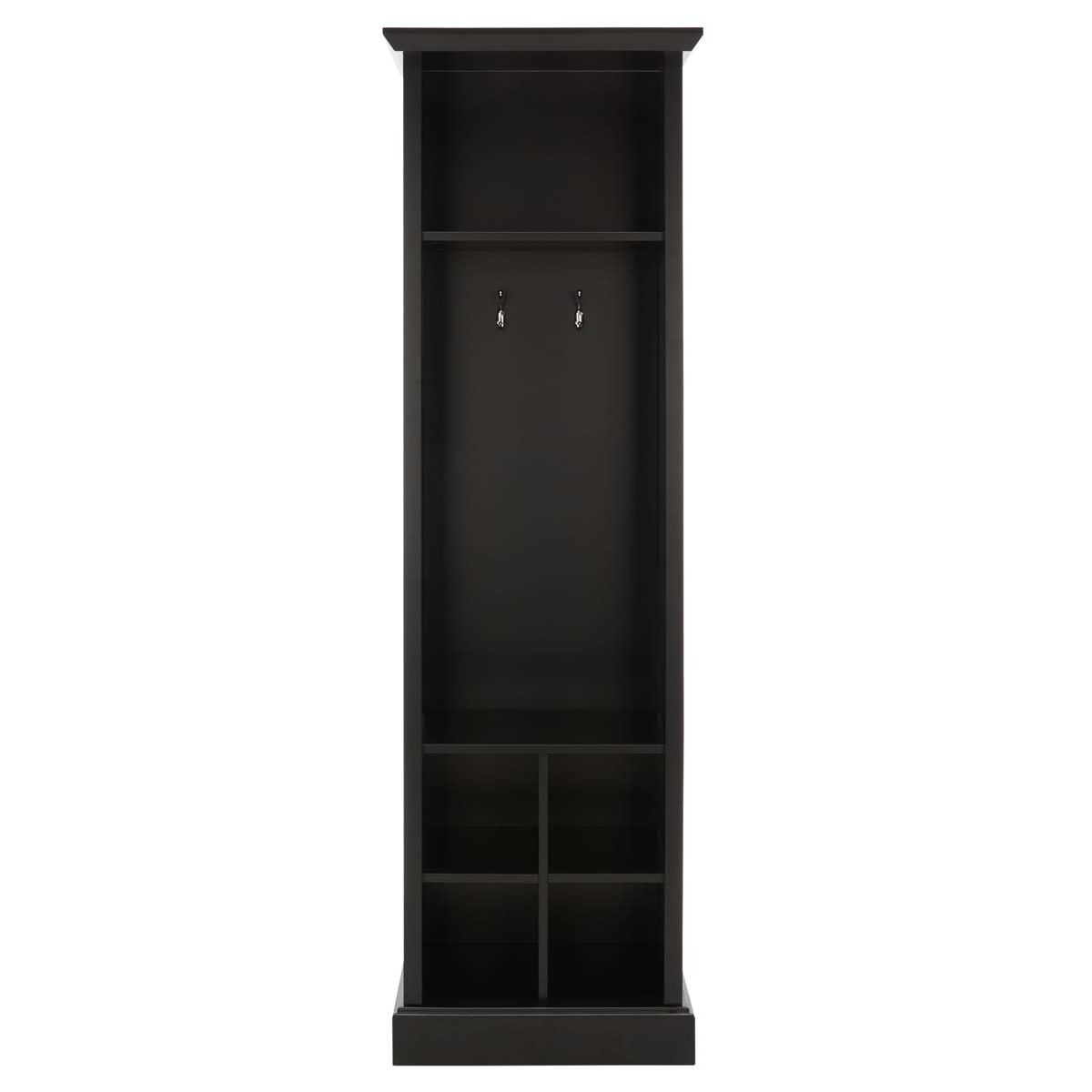 Safavieh Surrey 6 Shelf 2 Hook Bottom Storage Hall Tree , ETG2101 - Black