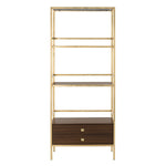 Safavieh Mateo 4 Tier 1 Drawer Etagere , ETG6205 - Gold Foil/Walnut