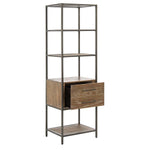 Safavieh Jola 5 Shelf 1 Drawer Etagere , ETG6400 - Rustic Oak / Gunmetal