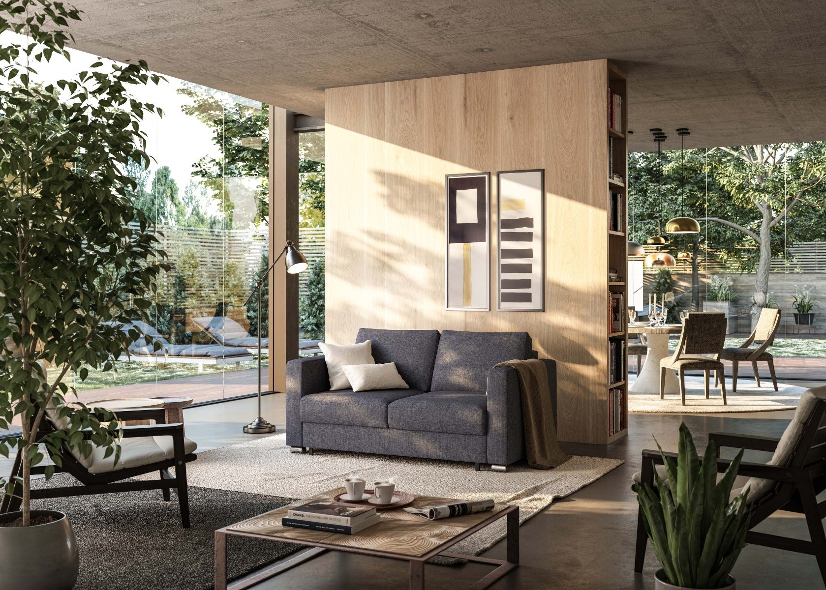 Luonto Furniture Fantasy Full XL Loveseat Sleeper - Rene 04 - 217/6 Chrome