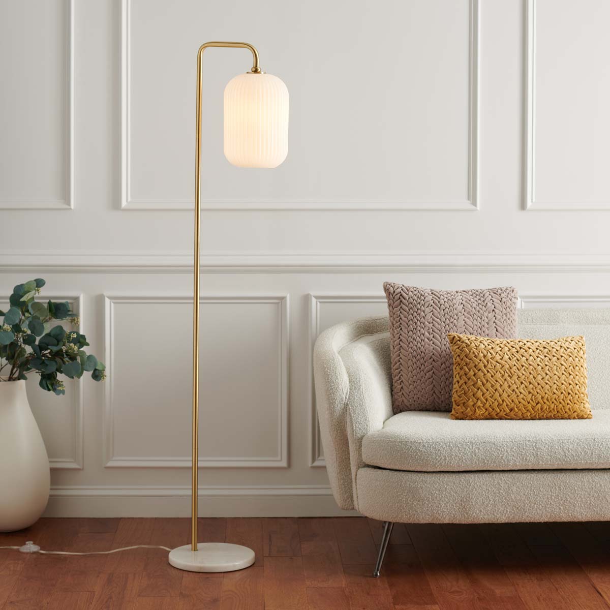 Safavieh Santina Floor Lamp , FLL7007 - Gold/White Marble