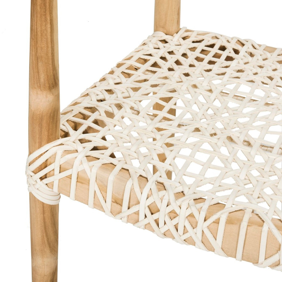 Safavieh Bandelier Arm Chair , FOX1003 - Light Oak/Off White Seat