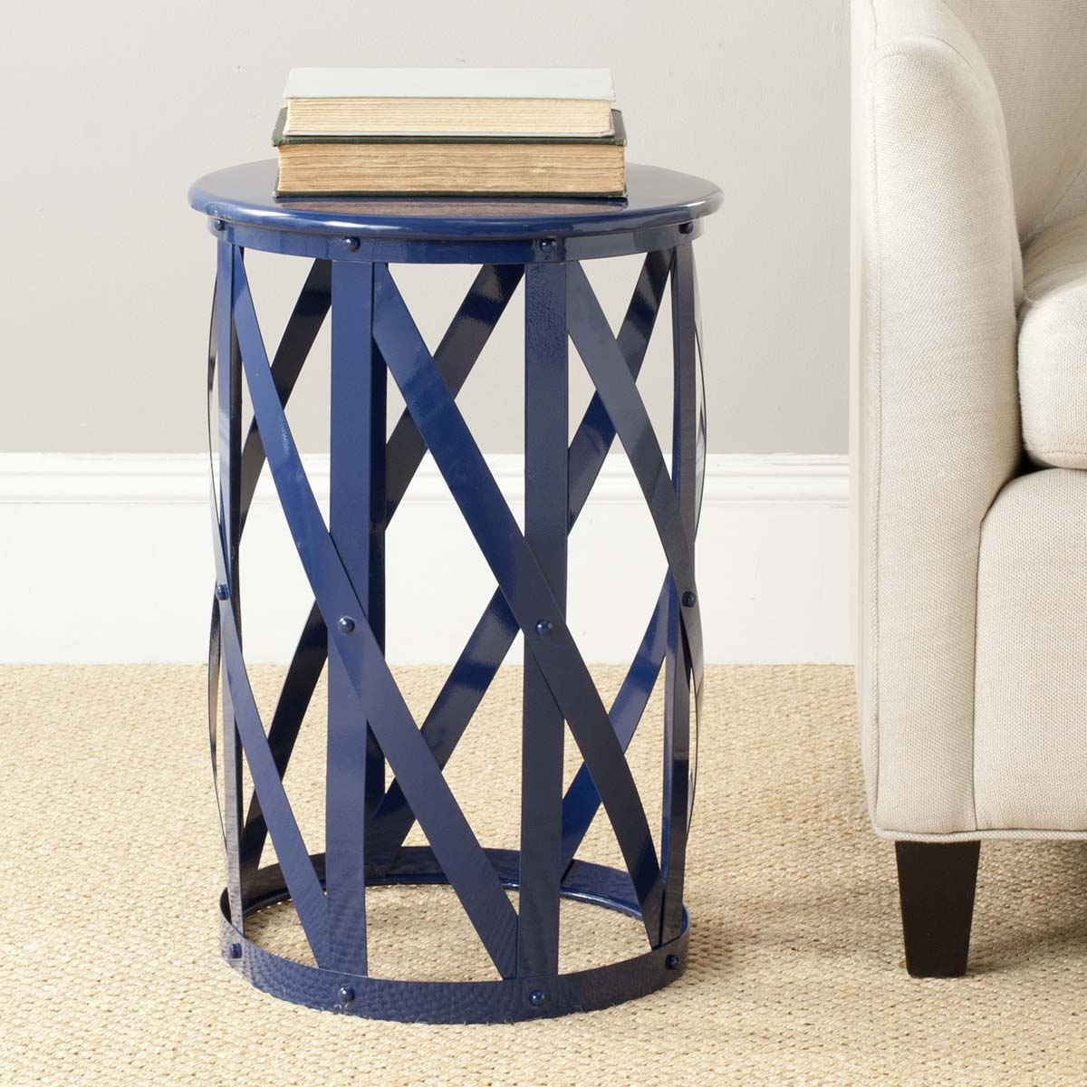Safavieh Bertram Stool , FOX3200 - Navy