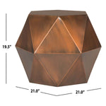 Safavieh Astrid Faceted Side Table , FOX3224 - Copper