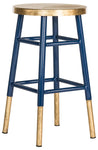 Safavieh Emery Dipped Gold Leaf Counter Stool , FOX3231 - Navy/Gold