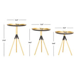 Safavieh Talon Metal Side Table Set Of 3 , FOX4523 - Gold / Black