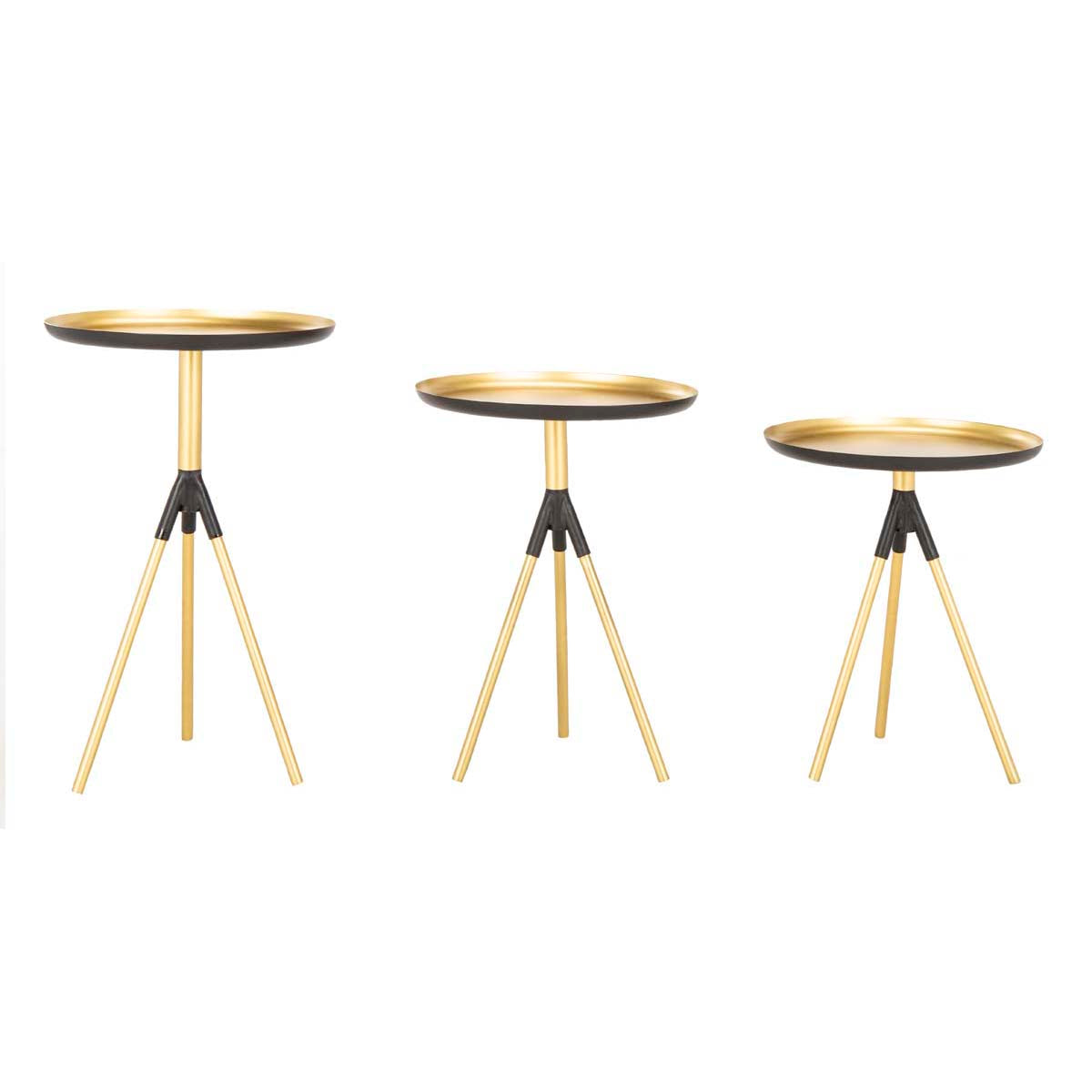 Safavieh Talon Metal Side Table Set Of 3 , FOX4523 - Gold / Black