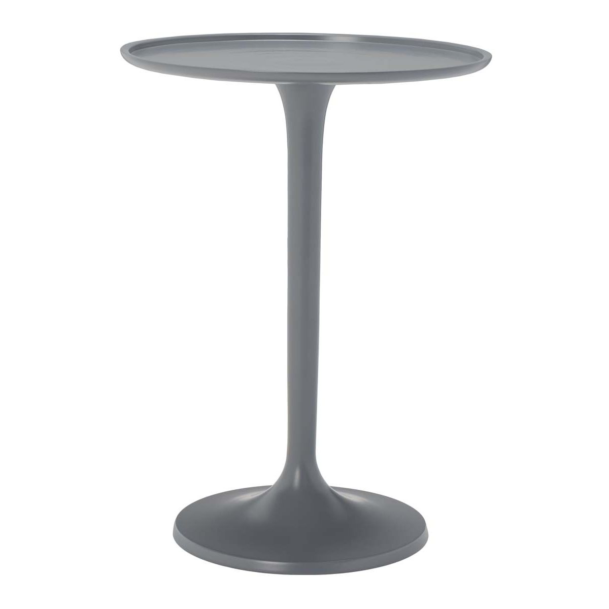 Safavieh Platina Round Top Sleek Table , FOX5510 - Dark Grey