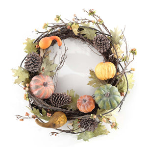 Safavieh Faux 24 Inch Oak Leak Wreath W/ Pumpkins , FXP1046