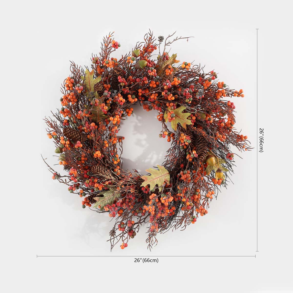 Safavieh Faux 26 Inch Berry, Acorn, Pine Cone & Oak Leaf Wreath , FXP1054