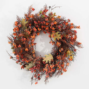 Safavieh Faux 26 Inch Berry, Acorn, Pine Cone & Oak Leaf Wreath , FXP1054