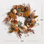 Safavieh Faux 28 Inch Oak Leaf & Pumpkin Wreath W/ Pine Cones , FXP1056
