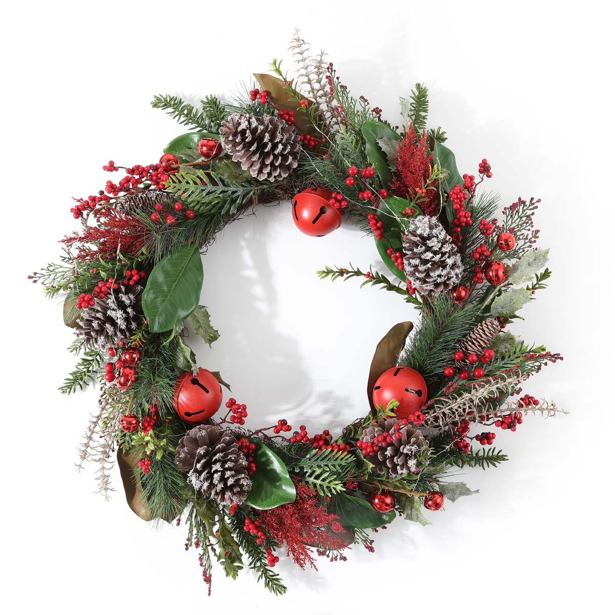Safavieh Faux 30 Inch Myrtle Led Wreath w/ Red Bells , FXP1092