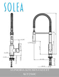 Solea Euphoria Single Control Dual Function Spray Pull Down Stainless Steel 8.1X2.1X21 Kitchen Faucet - Chrome