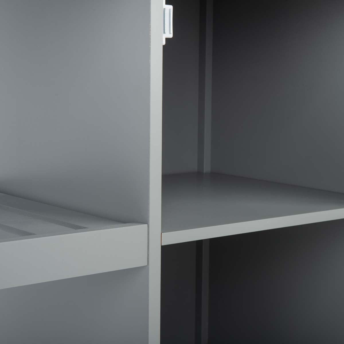 Safavieh Locklyn 1 Door 2 Drawer 2 Shelf Kitchen Cart , KCH8703 - Grey / Natural