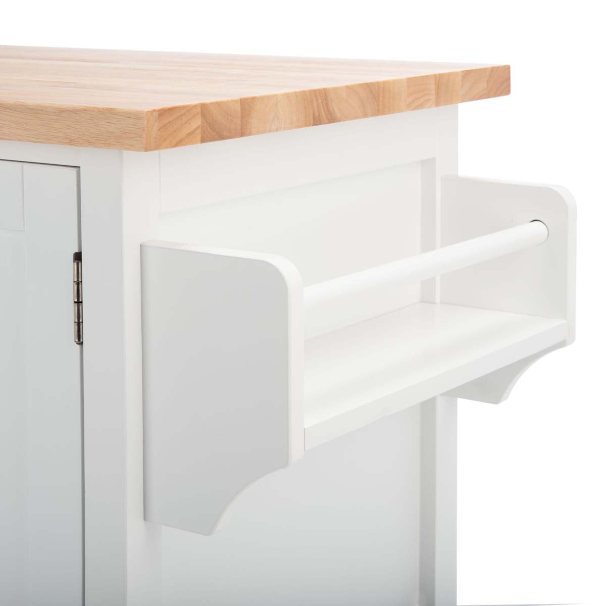 Safavieh Kesler 2 Door 1 Shelf Kitchen Cart , KCH8705 - White / Natural