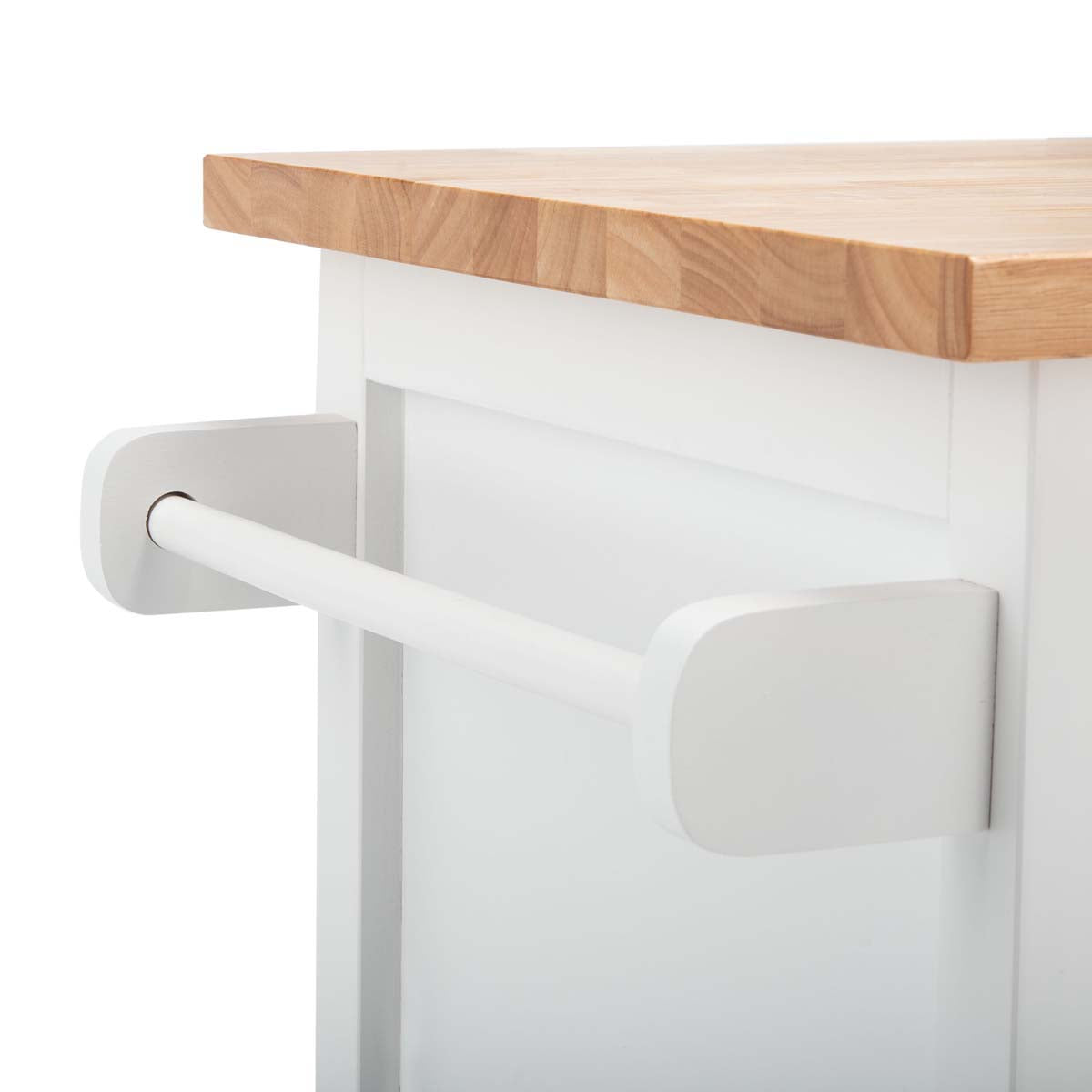 Safavieh Kesler 2 Door 1 Shelf Kitchen Cart , KCH8705 - White / Natural